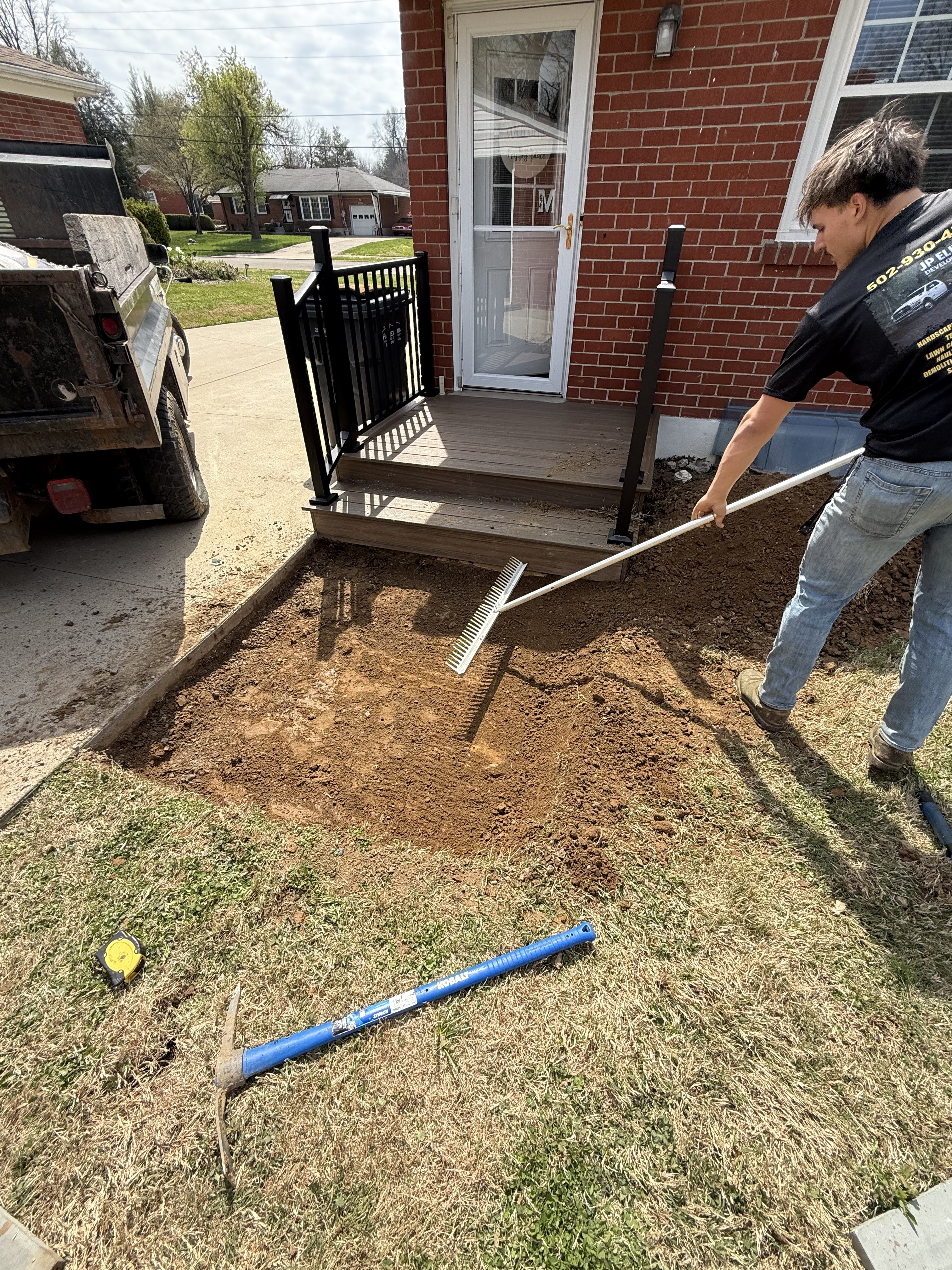 Hardscaping walkway work