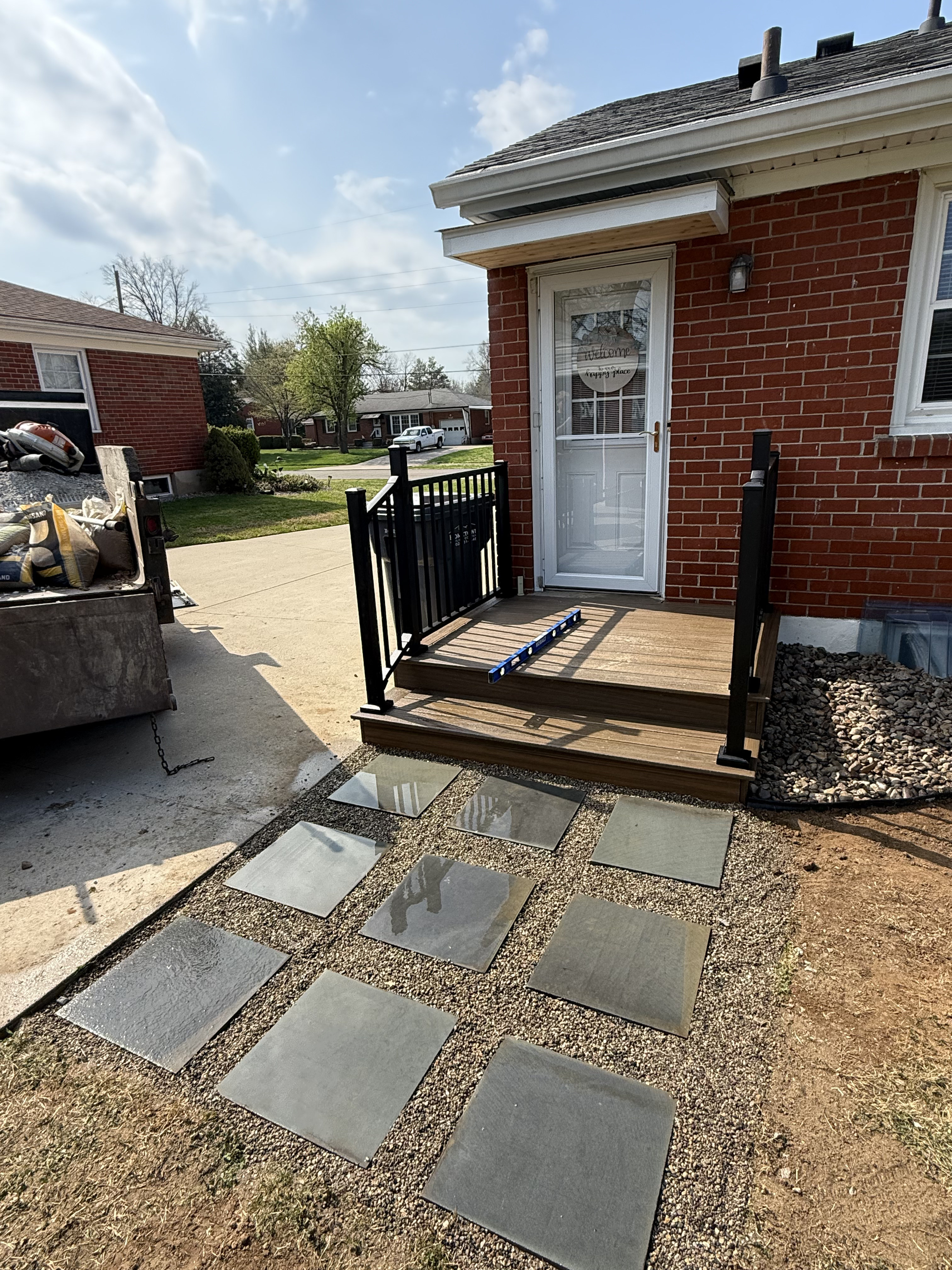 Completed hardscaping project